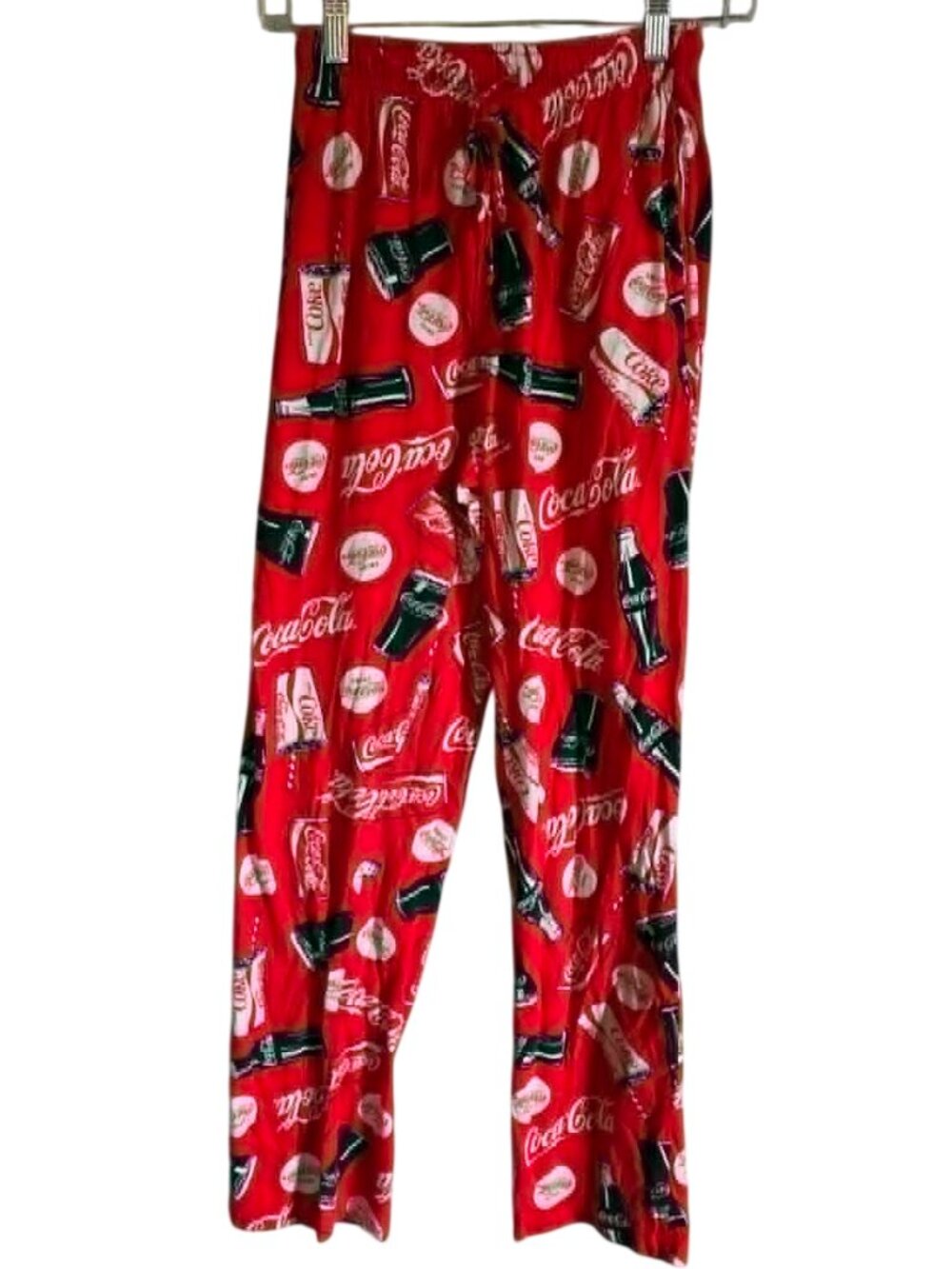 Coca-Cola Red All Over Print Pajama Pants Lounge Sleepwear Bottles Cups